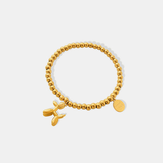 honeybee Mumford's 18K Gold-Plated Titanium Steel Puppy Shape Charm Bracelet