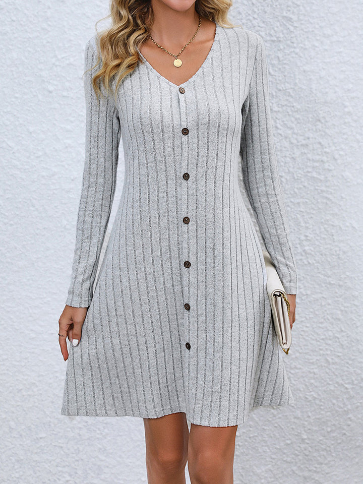 Honeybee Mumford's V-Neck Long Sleeve Mini Dress