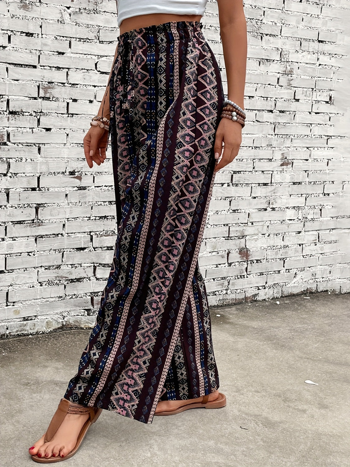 Honeybee Mumford's Printed High Waist Wide Leg Pants