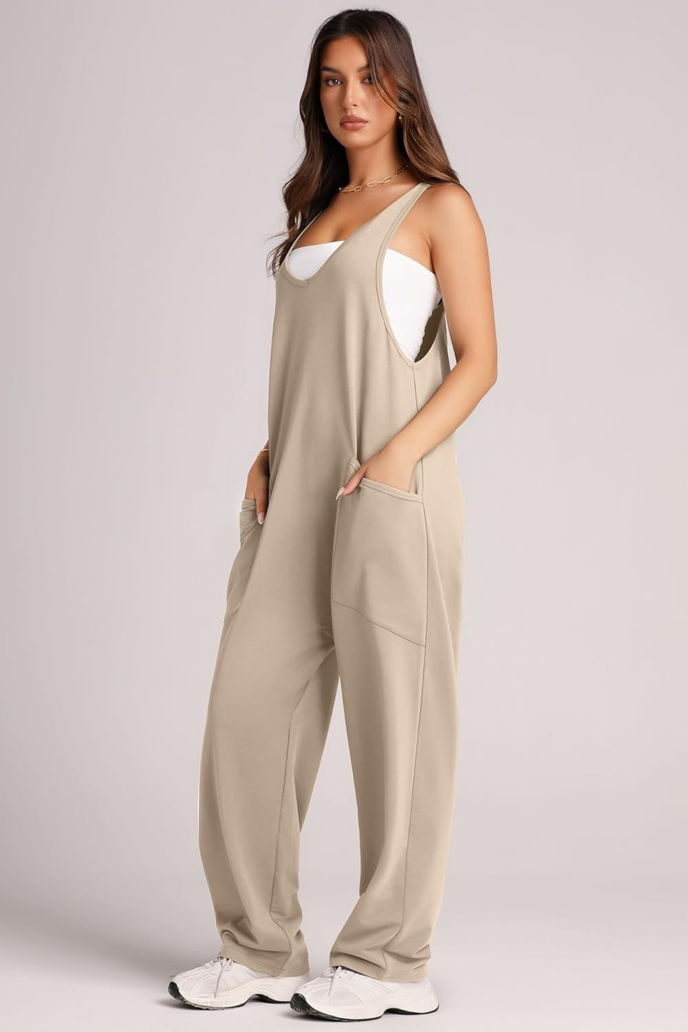 Honeybee Mumford's Wide Strap Jumpsuit with Pockets