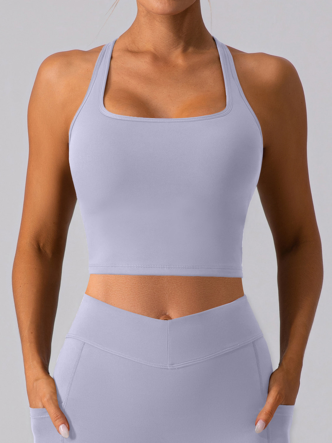 Honeybee Mumford's Square Neck Racerback Cropped Tank