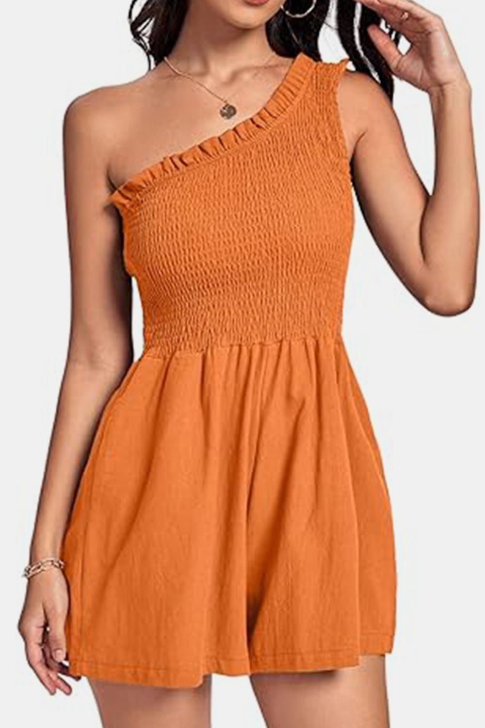 Honeybee Mumford's Smocked Single Shoulder Romper