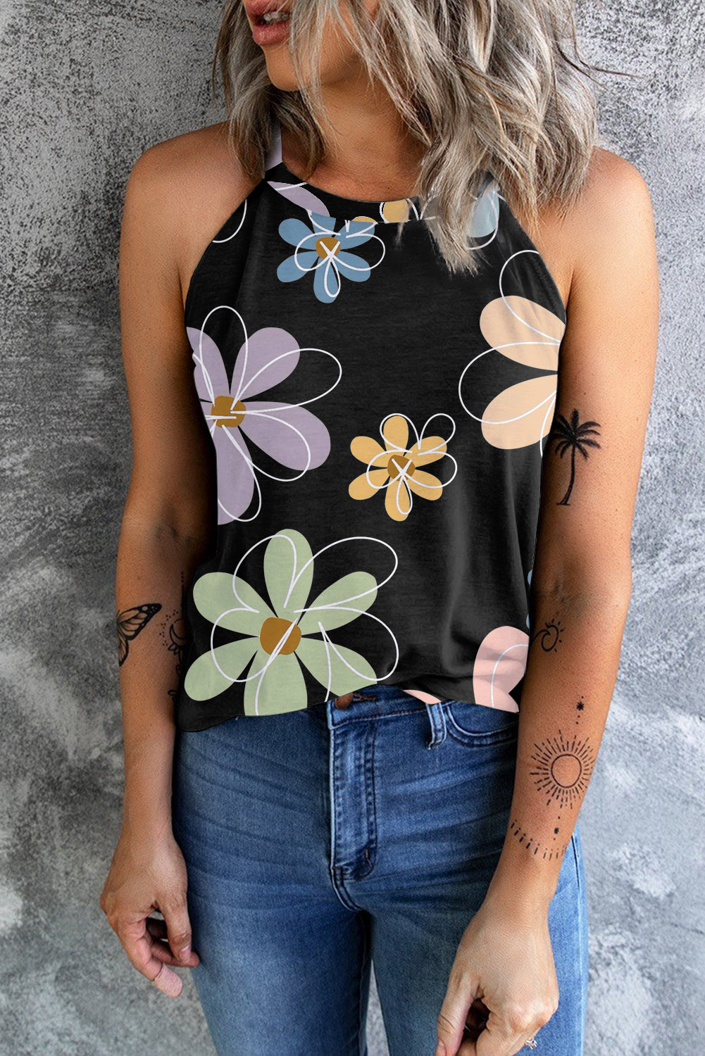 Honeybee Mumford's Printed Round Neck Tank