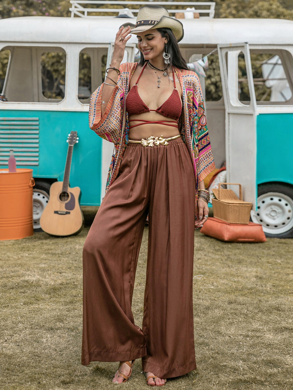 Honeybee Mumford's High Waist Wide Leg Pants