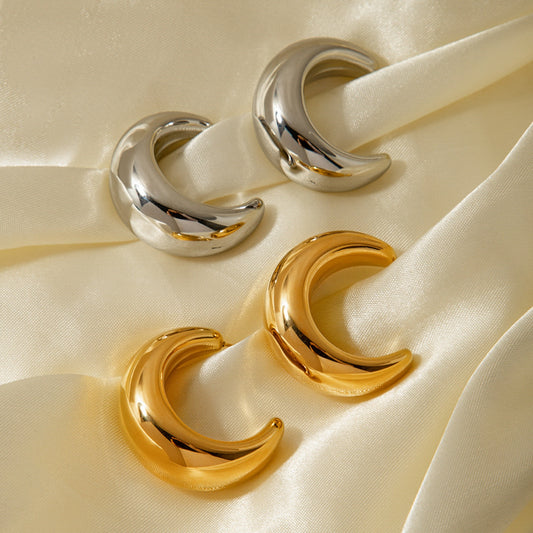 honeybee Mumford's 18K Gold-Plated Moon Crescent Earrings