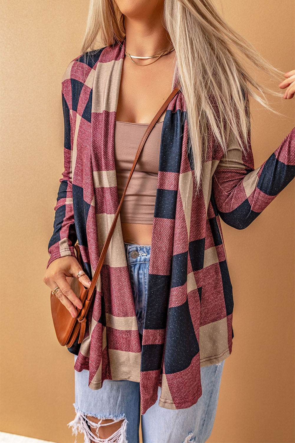 Honeybee Mumford's Plaid Open Front Cardigan