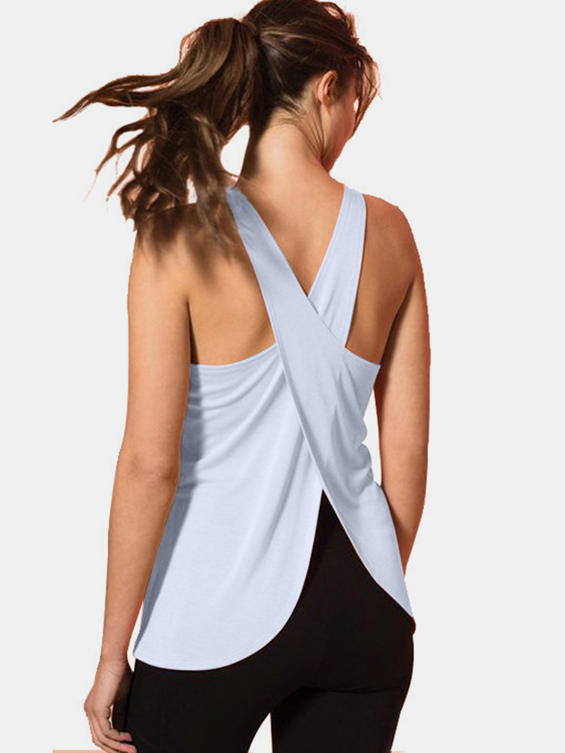 Honeybee Mumford's Crisscross Scoop Neck Active Tank