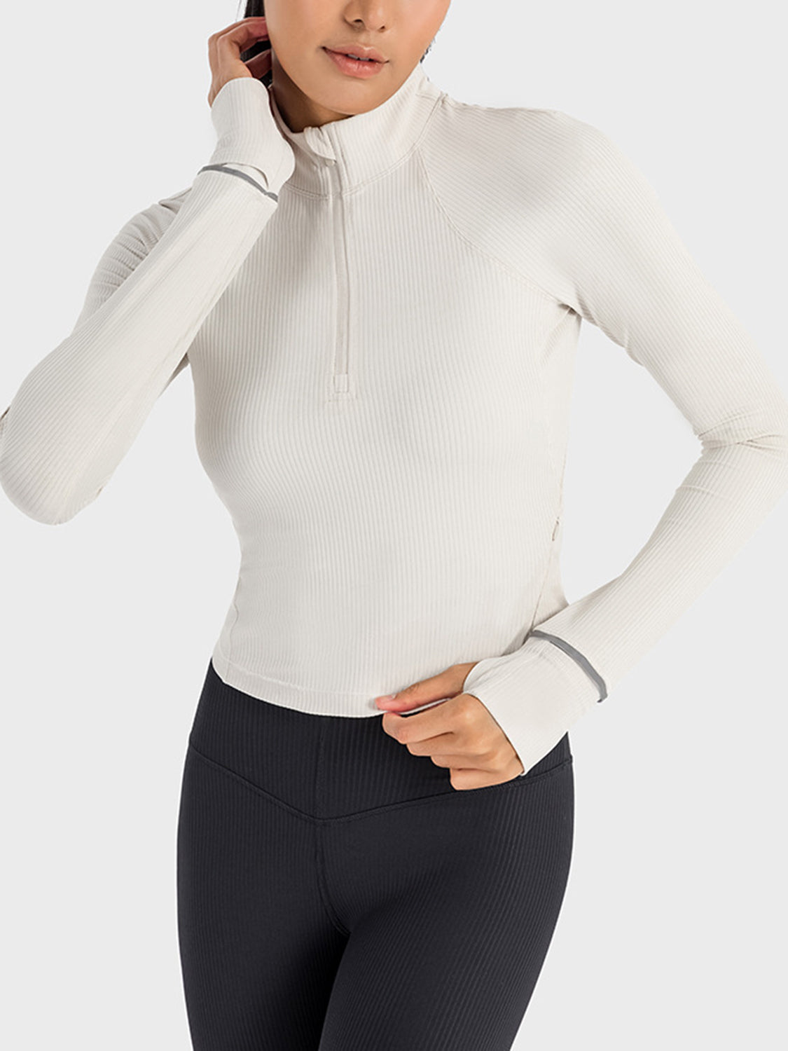 Honeybee Mumford's Mock Neck Half Zip Long Sleeve Sport Top