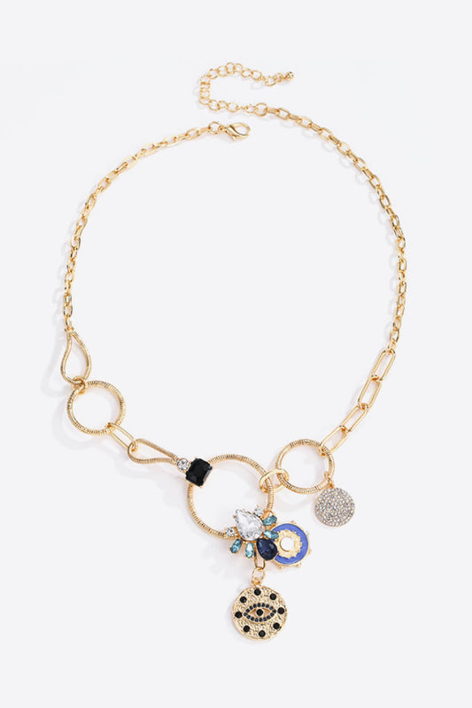 honeybee Mumford's 18K Gold-Plated Rhinestone Evil Eye Pendant Necklace