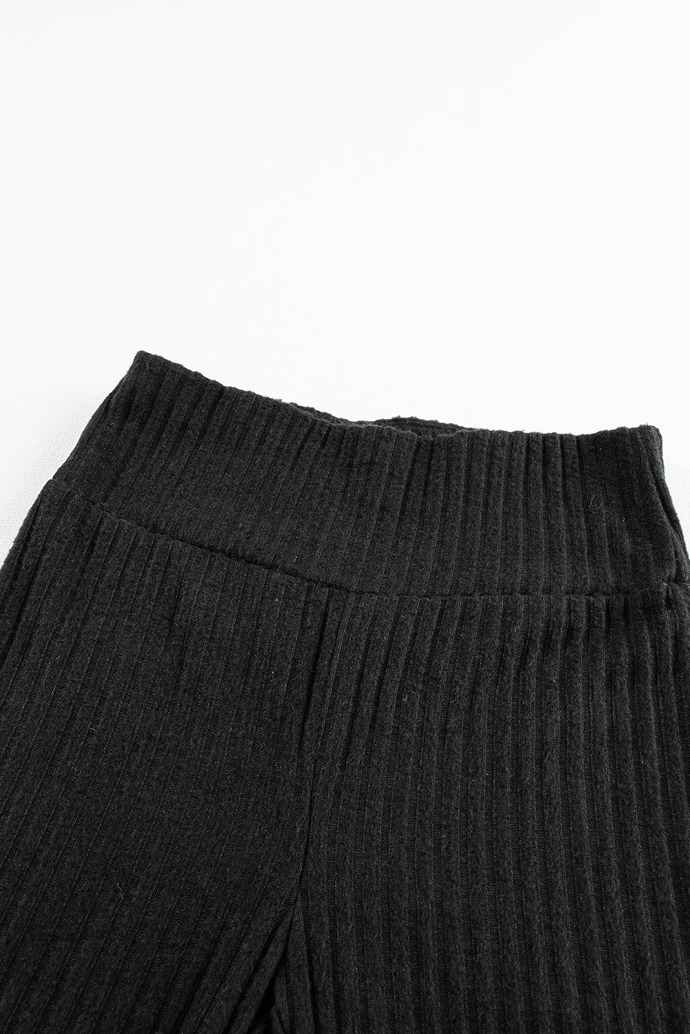 honeybee Mumford's Black Wide Waistband Ribbed Textured Knit Leggings