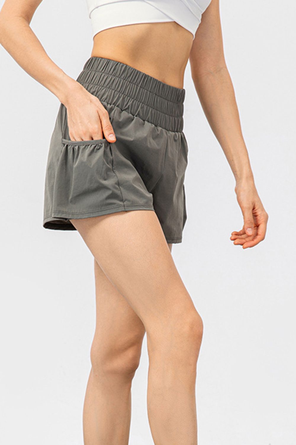 Honeybee Mumford's Elastic Waist Pocketed Active Shorts