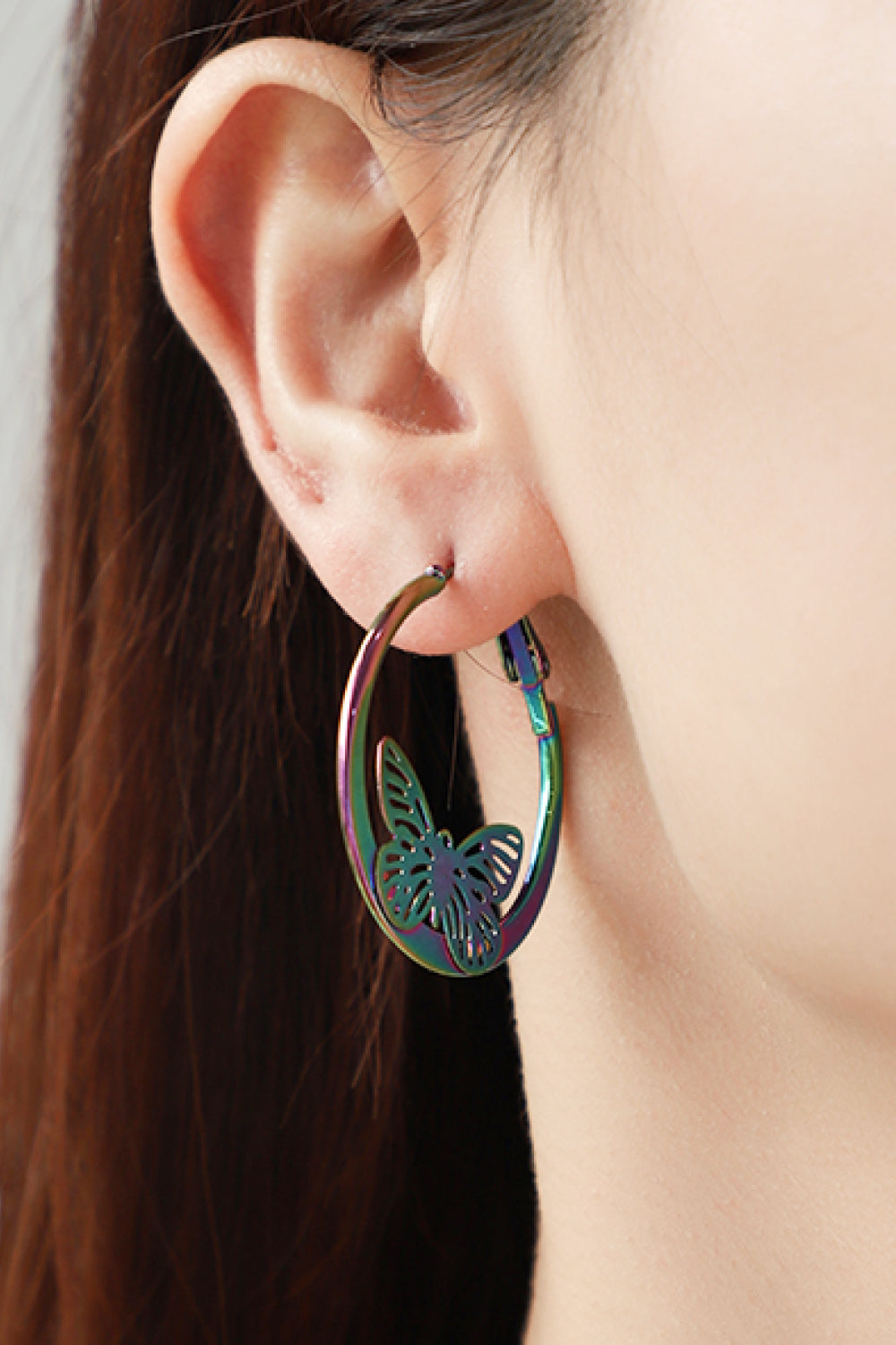 honeybee Mumford's Multicolored Butterfly Huggie Earrings