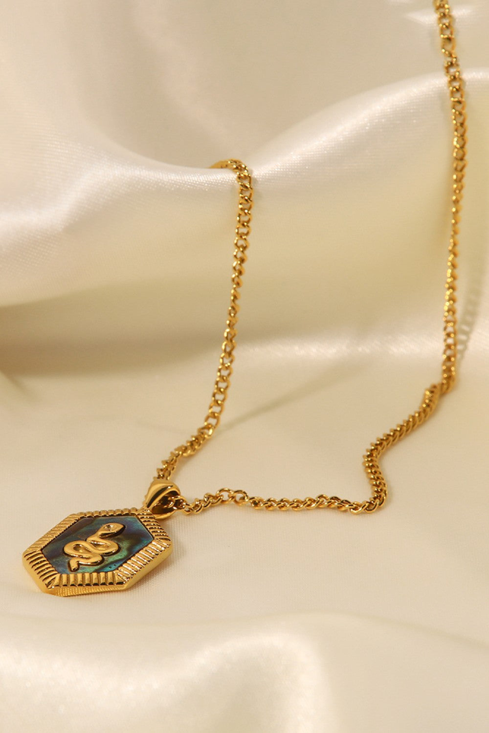 Honeybee Mumford's 18K Gold Plated Snake Geometric Pendant Necklace