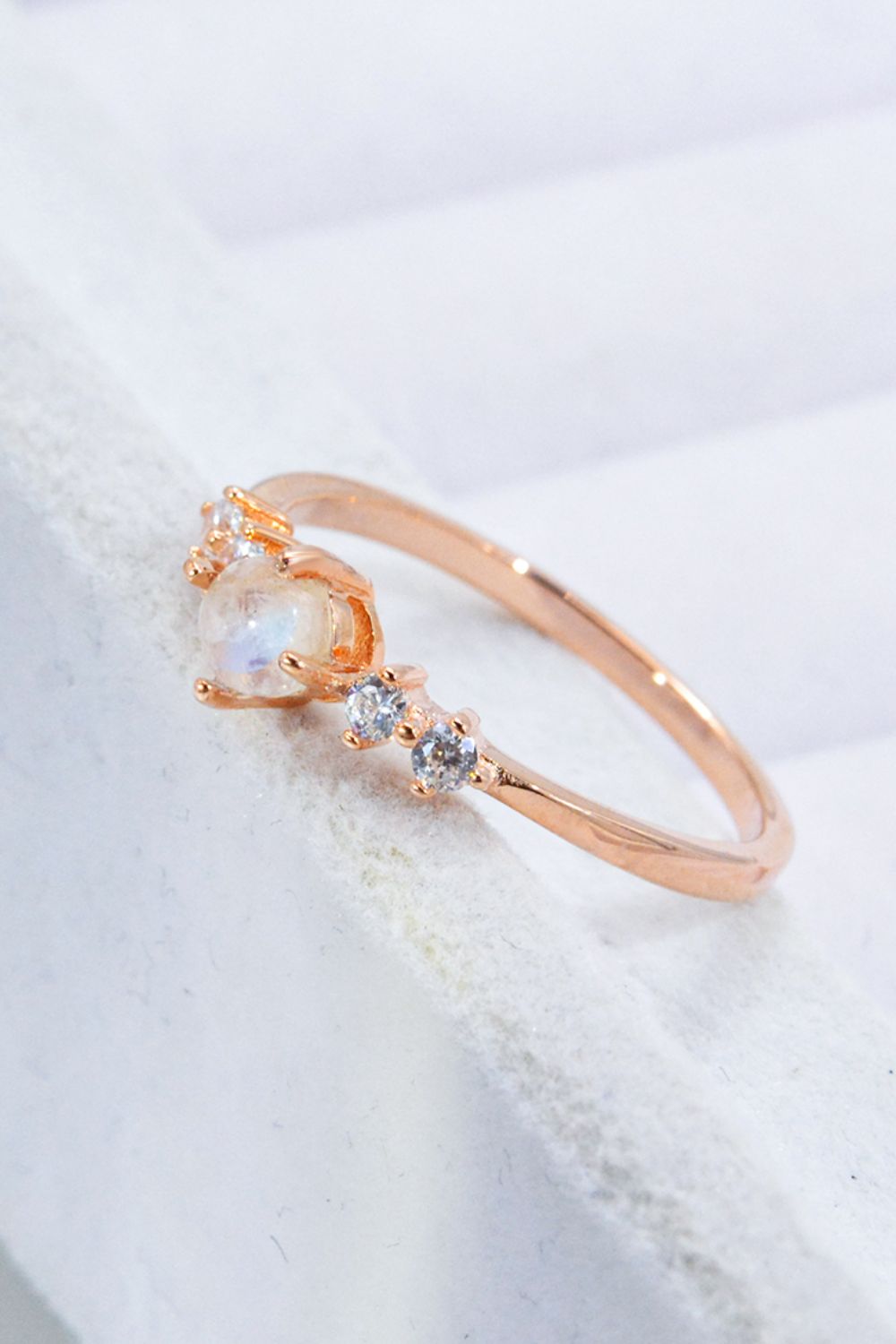 Honeybee Mumford's Natural Moonstone and 18K Rose Gold-Plated Ring