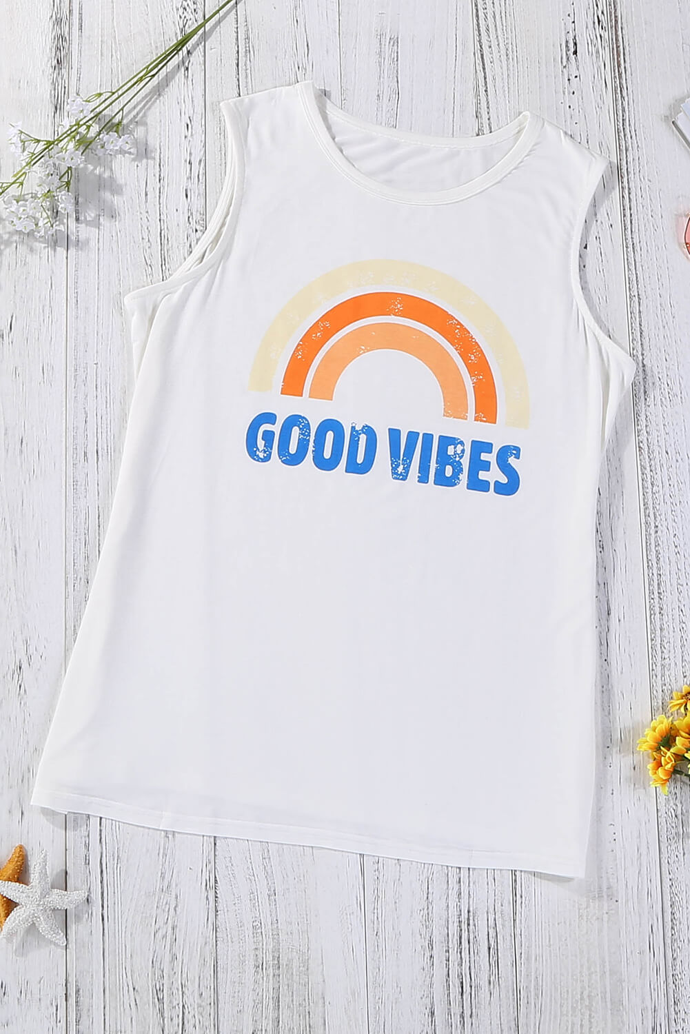 Honeybee Mumford's GOOD VIBES Round Neck Tank