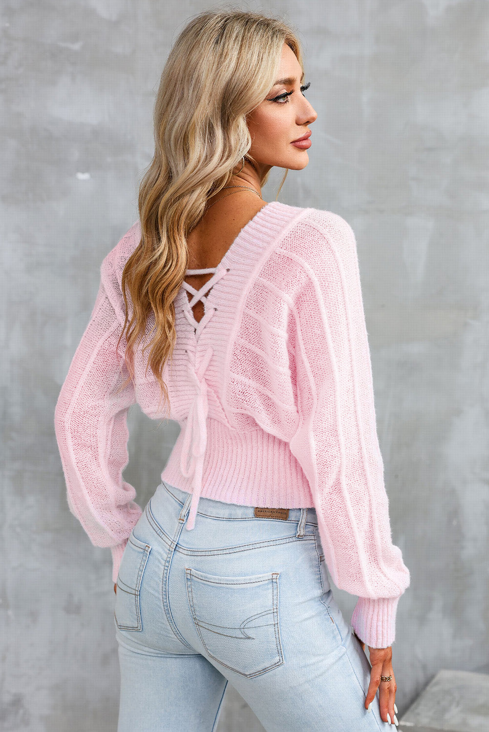 Honeybee Mumford's Surplice Neck Lace-Up Sweater