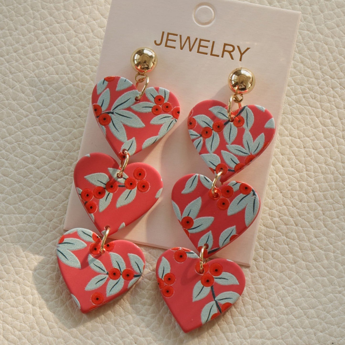 honeybee Mumford's Acrylic Heart Stainless Steel Dangle Earrings