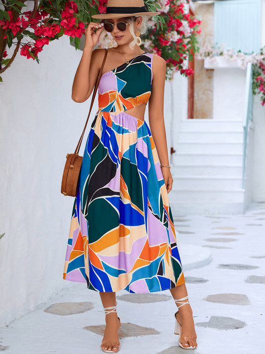 Honeybee Mumford's Cutout One-Shoulder Sleeveless Maxi Dress