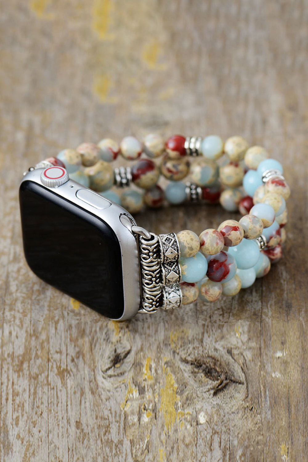 honeybee Mumford's Imperial Jasper Beaded Watchband Bracelet