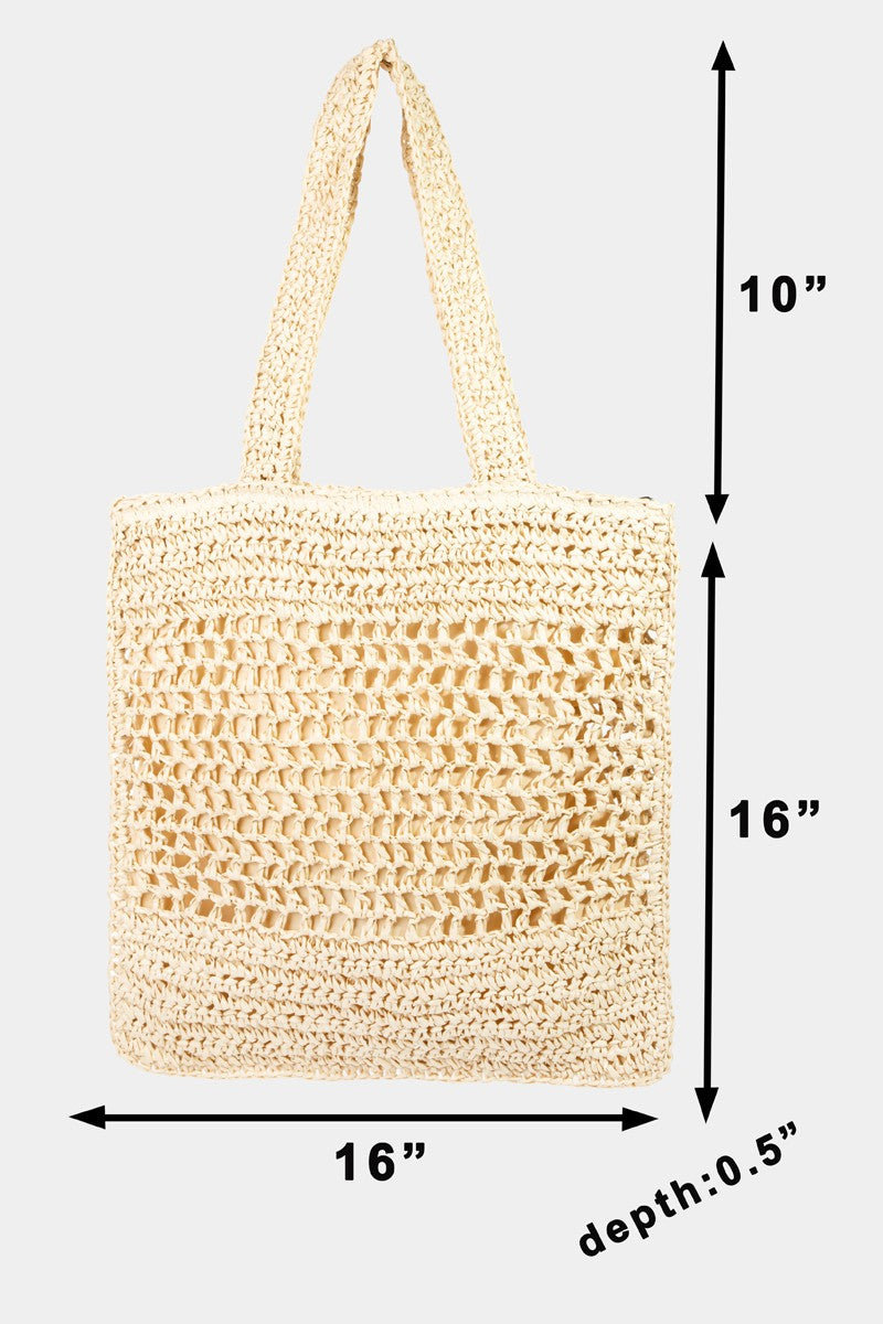 Honeybee Mumford's Straw-Paper Crochet Tote Bag