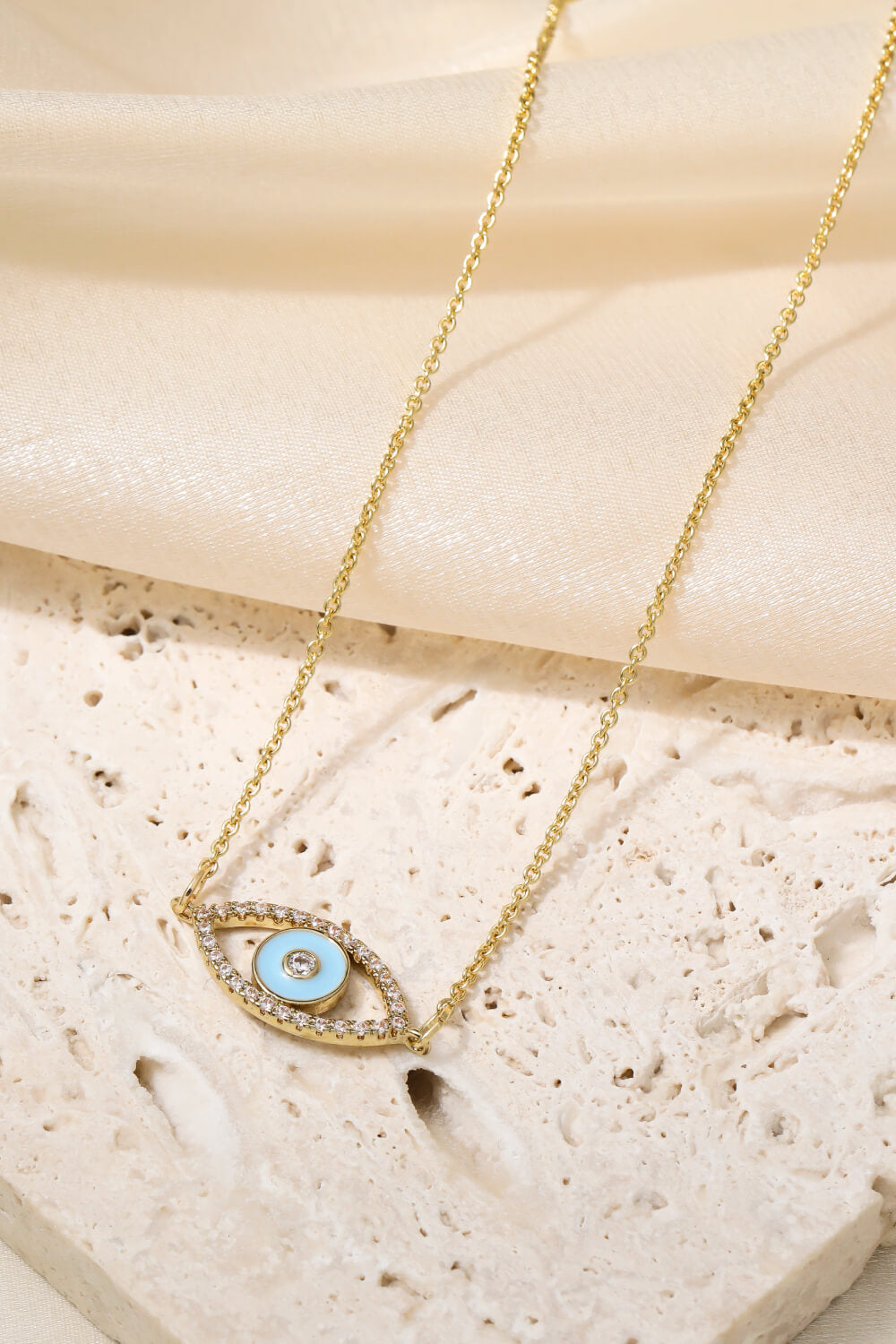 honeybee Mumford's Evil Eye Pendant Gold Plated Chain Necklace