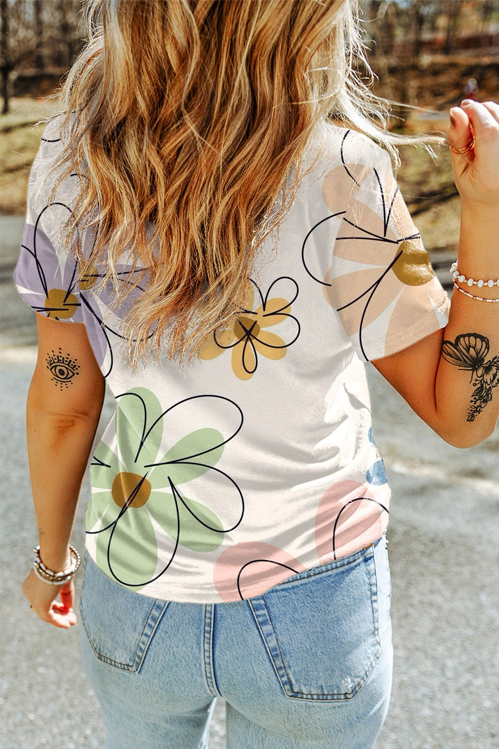 Honeybee Mumford's Printed Round Neck Short Sleeve T-Shirt