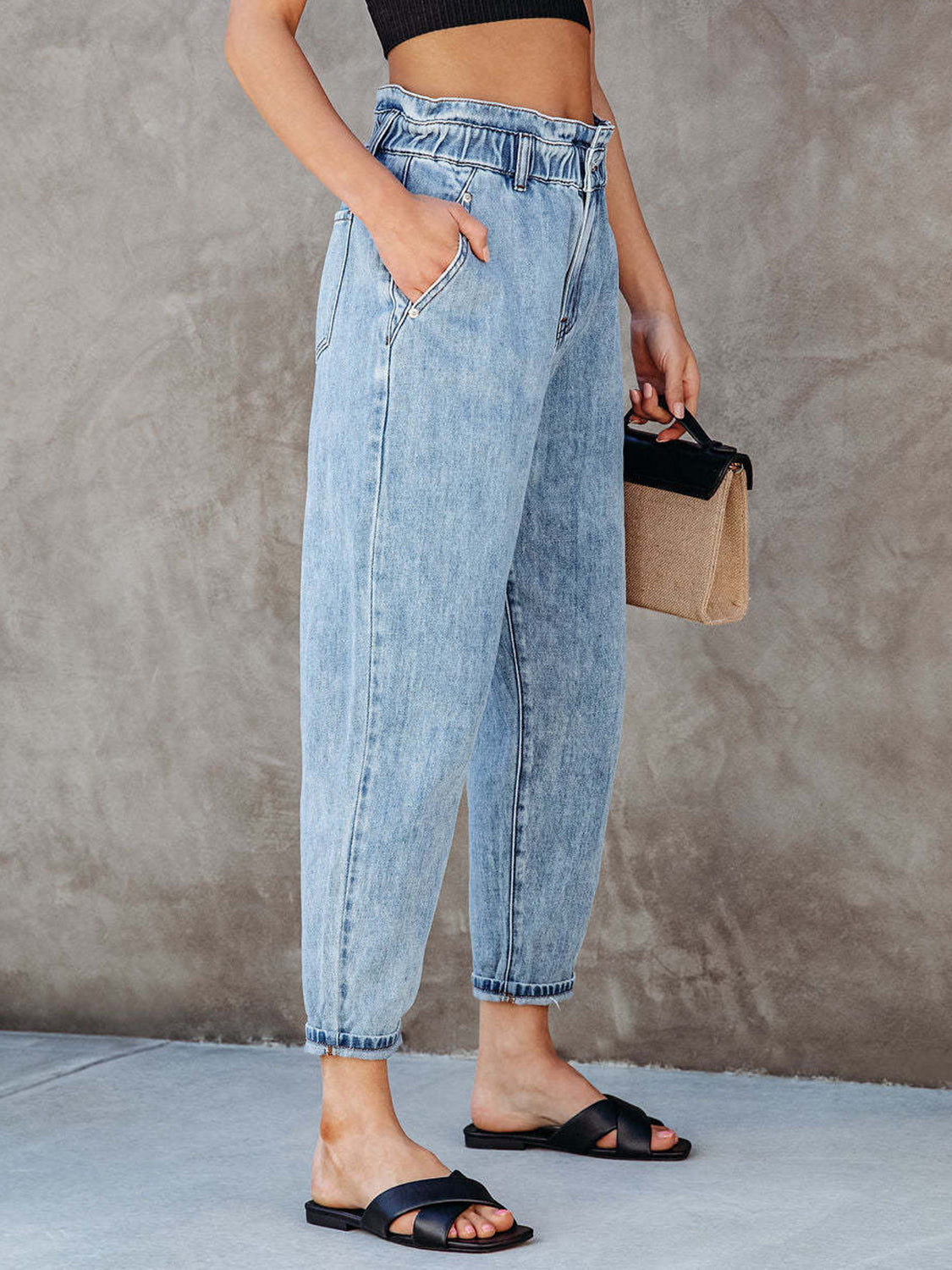 Honeybee Mumford's Paperbag Waist Cropped Jeans