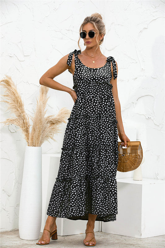 Honeybee Mumford's Polka Dot Adjustable Straps Tiered Dress