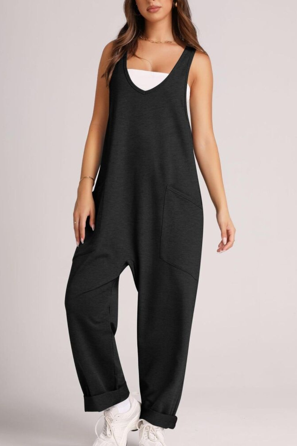 Honeybee Mumford's Wide Strap Jumpsuit with Pockets