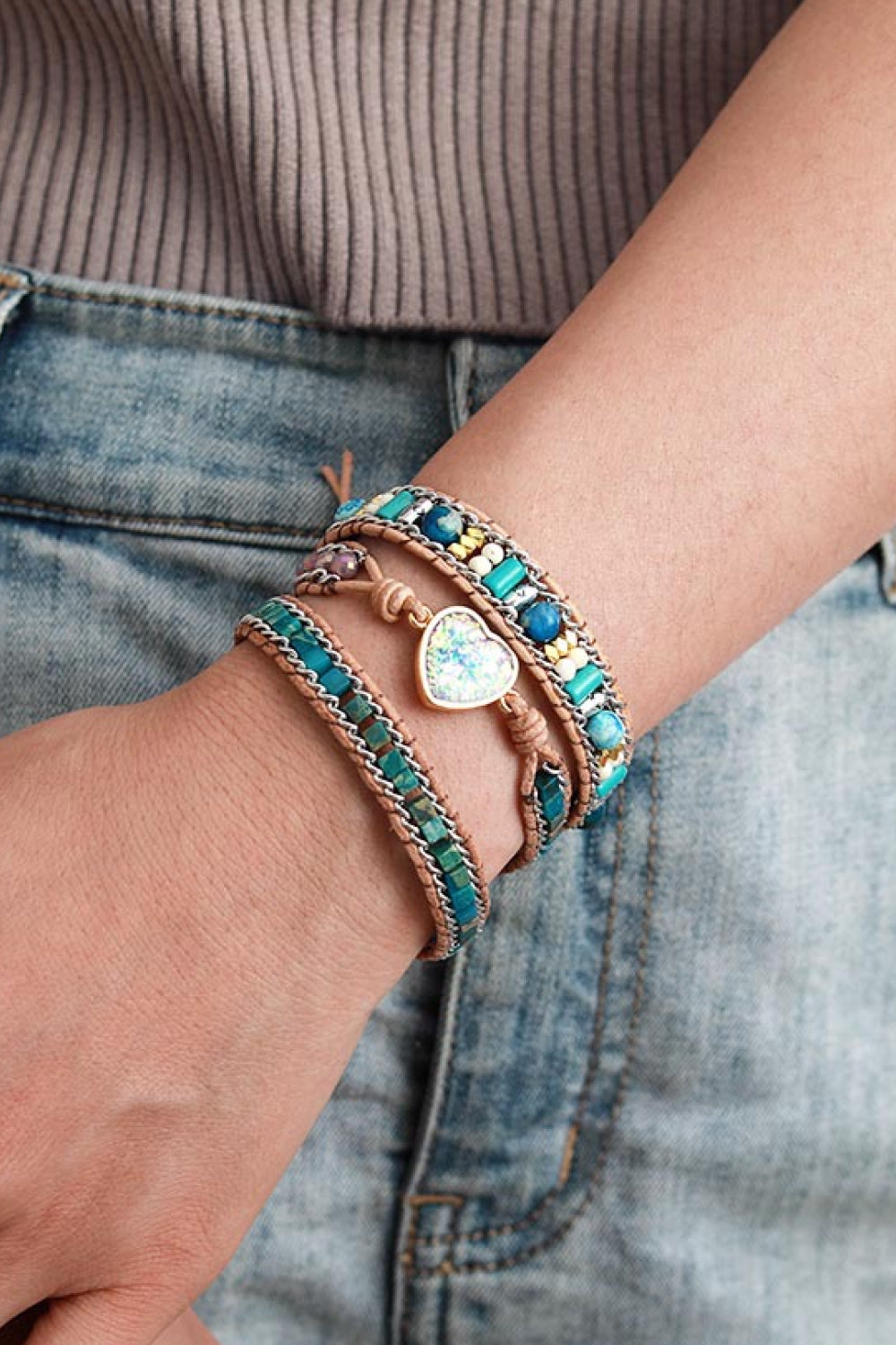 honeybee Mumford's Heart Layered Bracelet