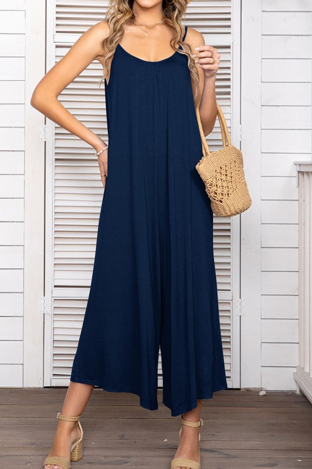 Honeybee Mumford's Spaghetti Strap Scoop Neck Jumpsuit