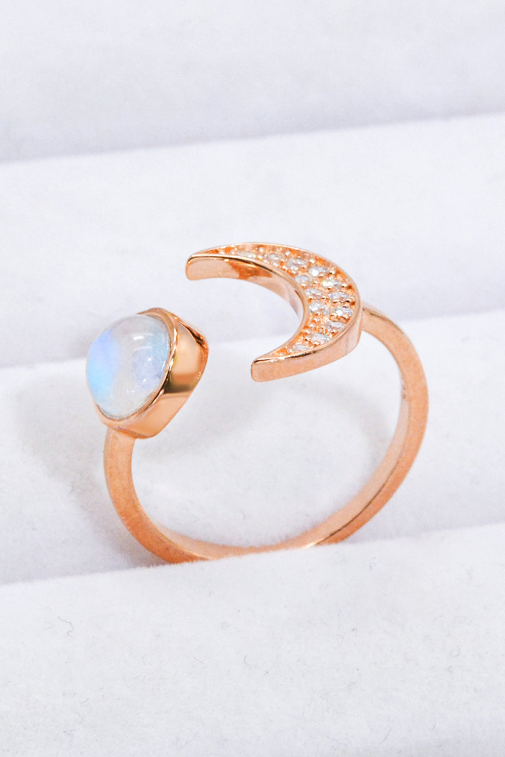 Honeybee Mumford's Natural Moonstone and Sun & Moon Open Ring