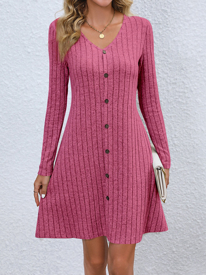 Honeybee Mumford's V-Neck Long Sleeve Mini Dress