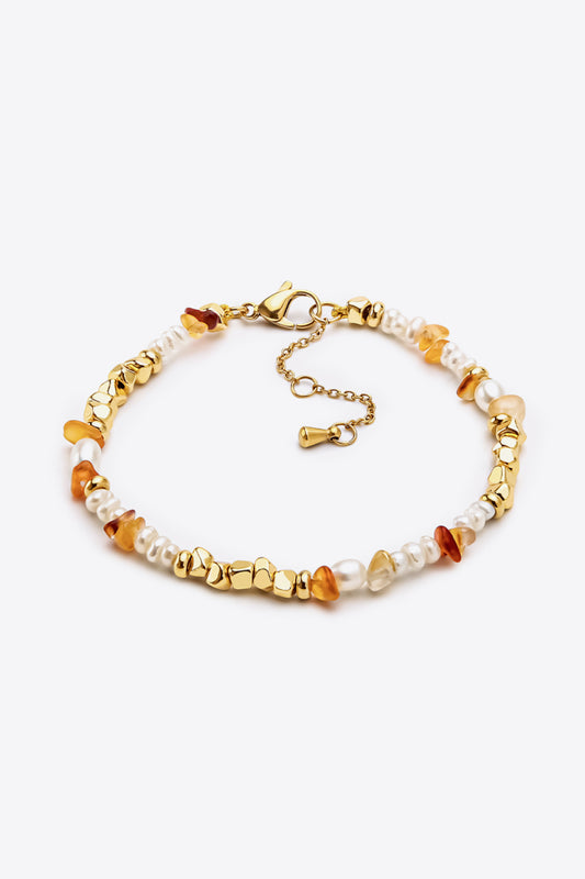 honeybee Mumford's Freshwater Pearl Zinc Bracelet