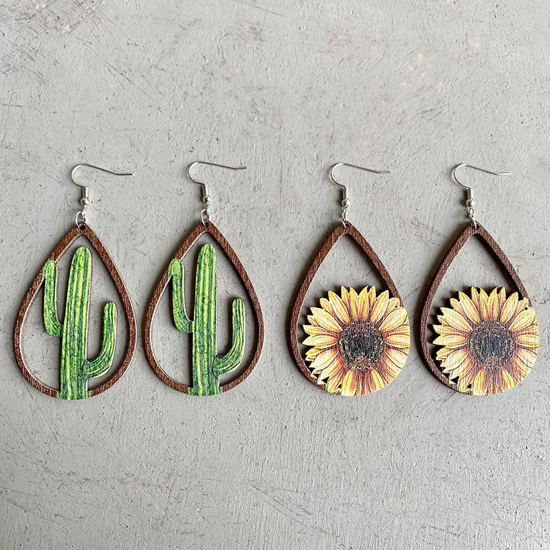 honeybee Mumford's Hollowed Wooden Teardrop Earrings