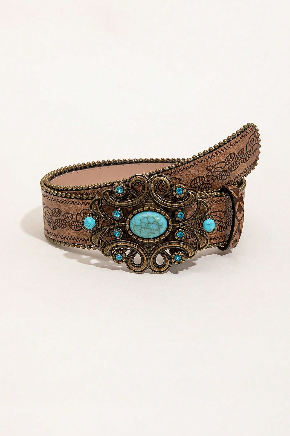 Honeybee Mumford's Leaf Pattern Leather Belt