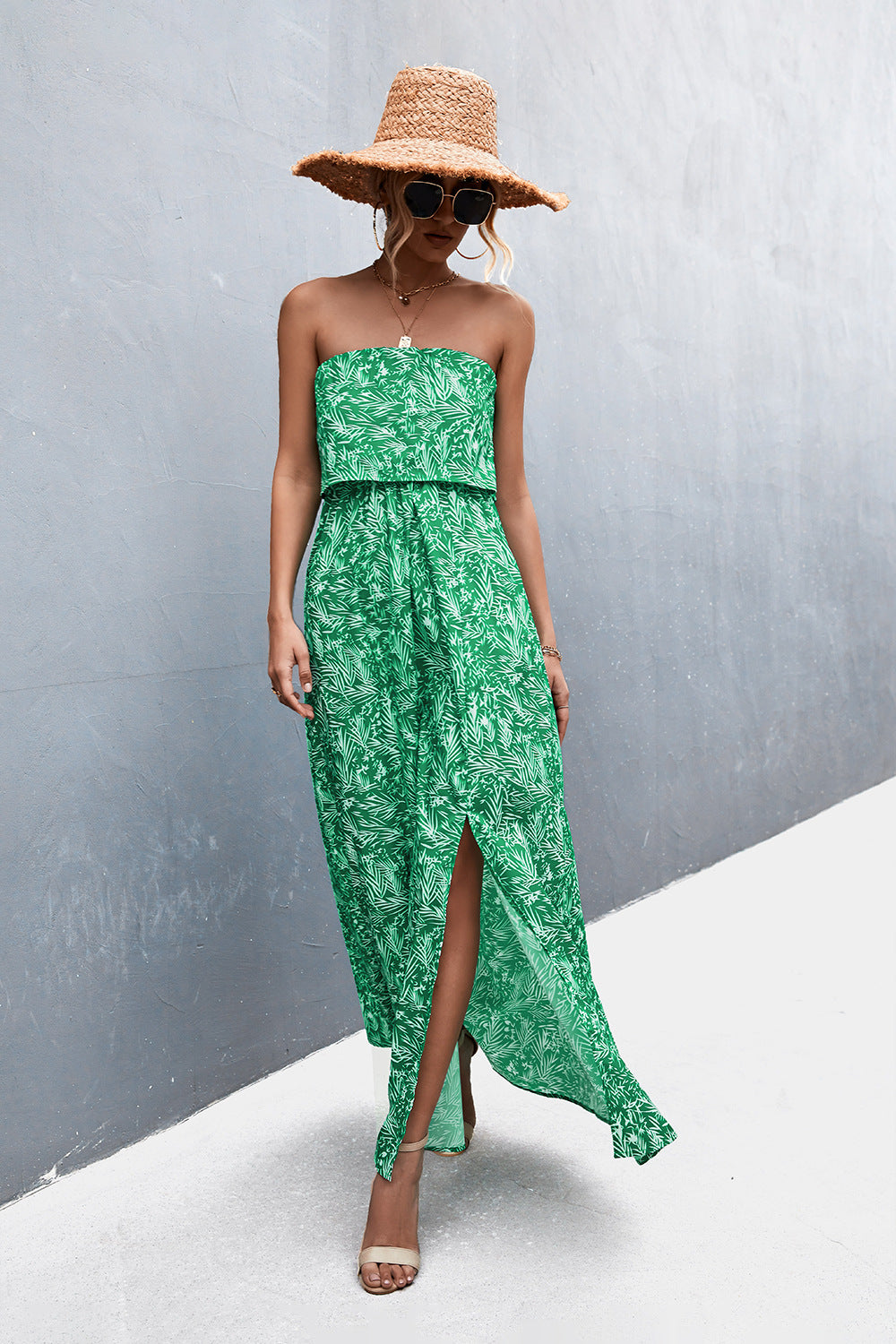 Honeybee Mumford's Strapless Split Maxi Dress