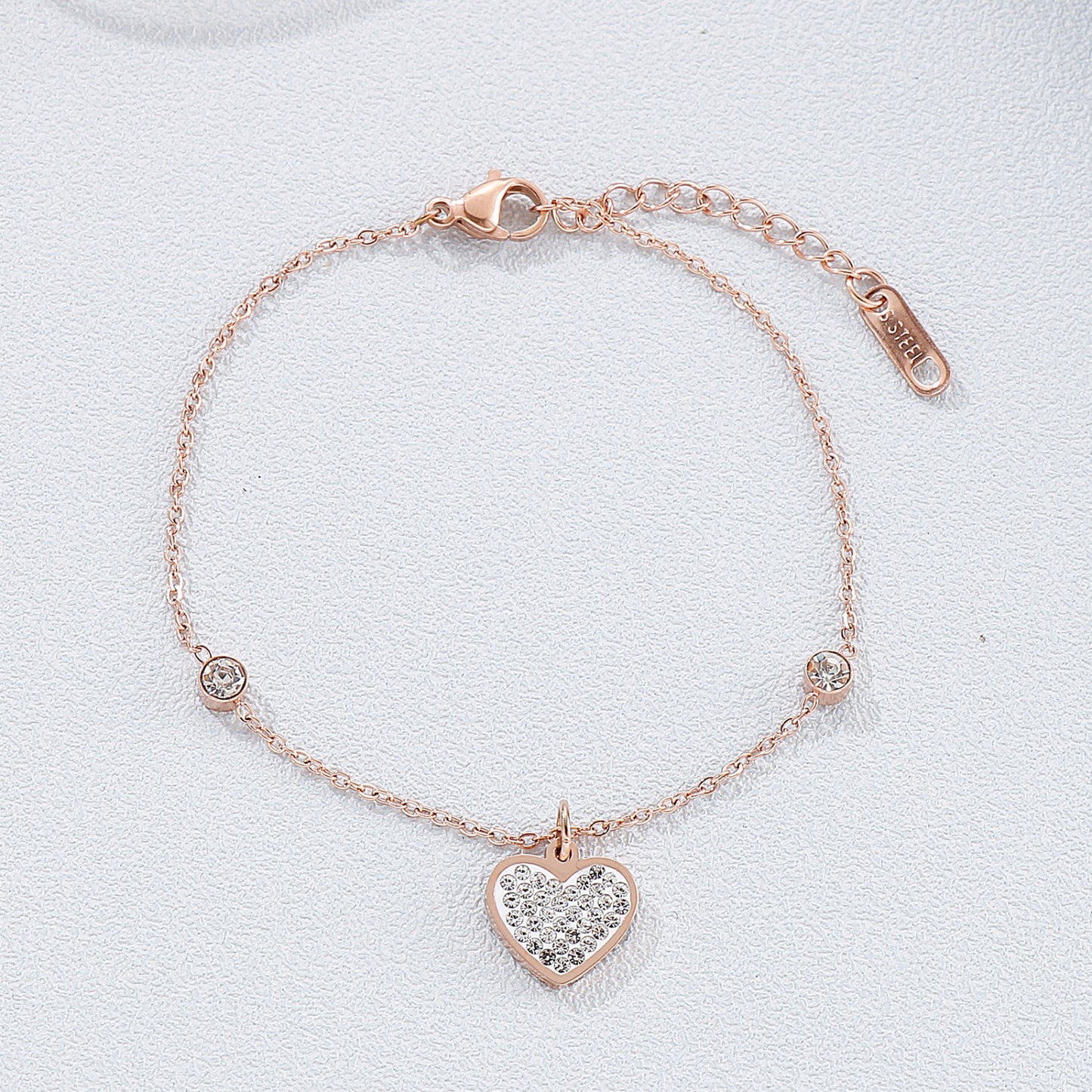 Honeybee Mumford's Inlaid Rhinestone Heart Bracelet