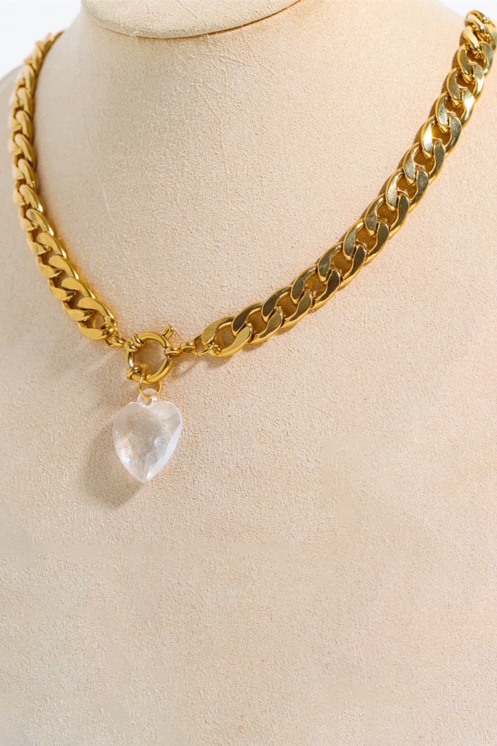 honeybee Mumford's Heart Pendant Curb Chain Necklace