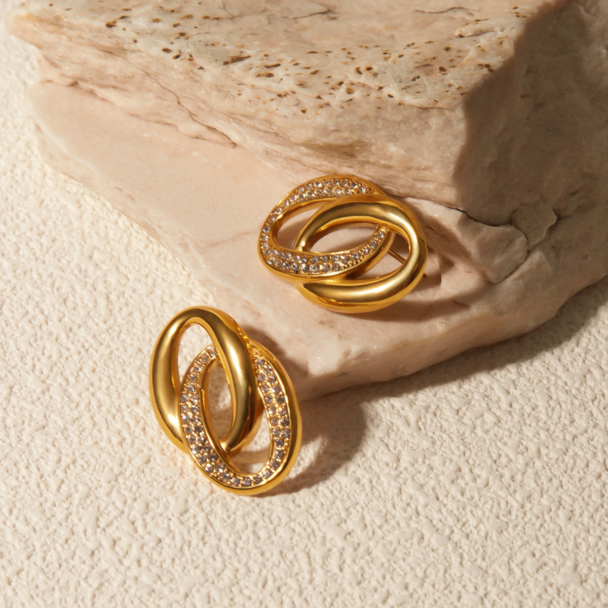 honeybee Mumford's Rhinestone Double-Hoop Earrings