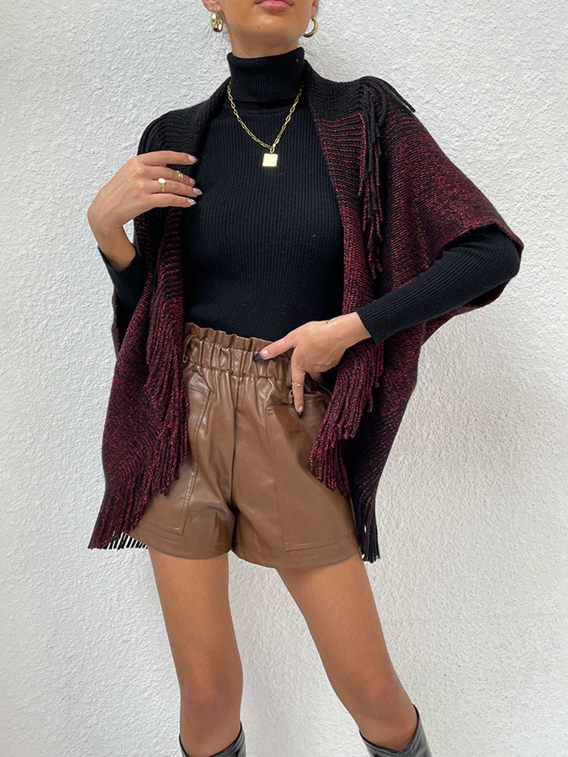 Honeybee Mumford's Fringe Detail Long Sleeve Cardigan