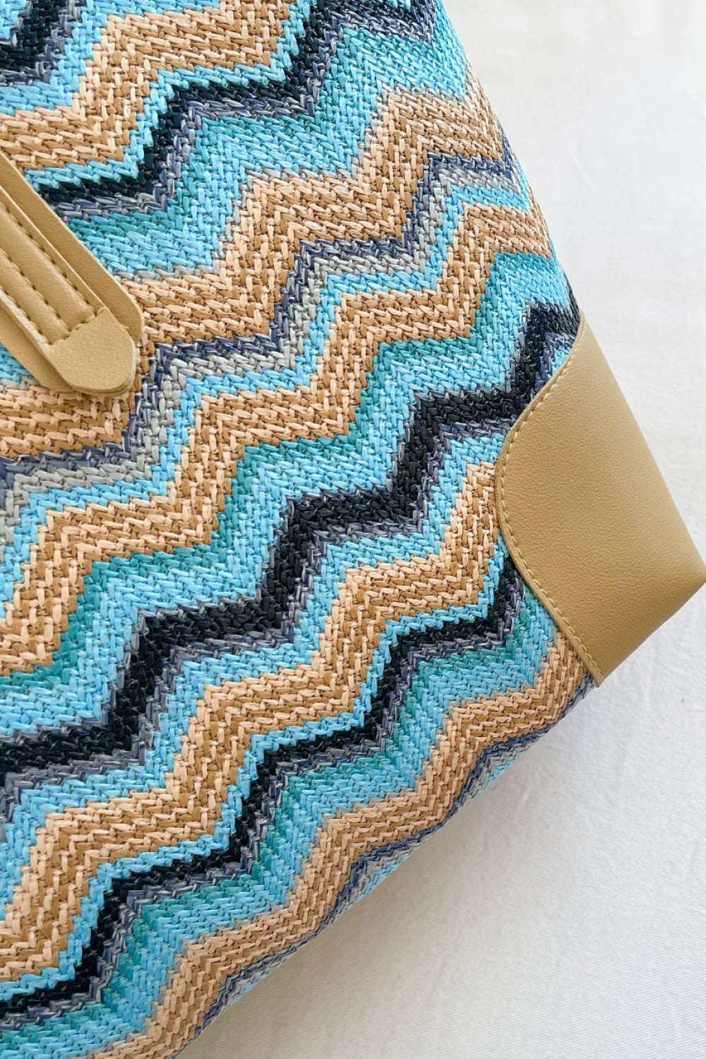 Honeybee Mumford's Chevron Straw Tote Bag