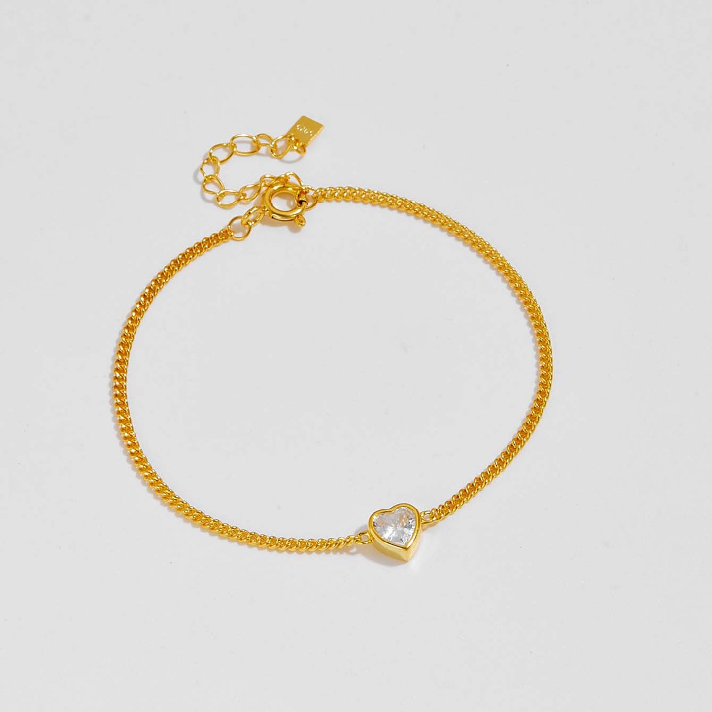 honeybee Mumford's Heart Inlaid Spring Ring Closure Bracelet