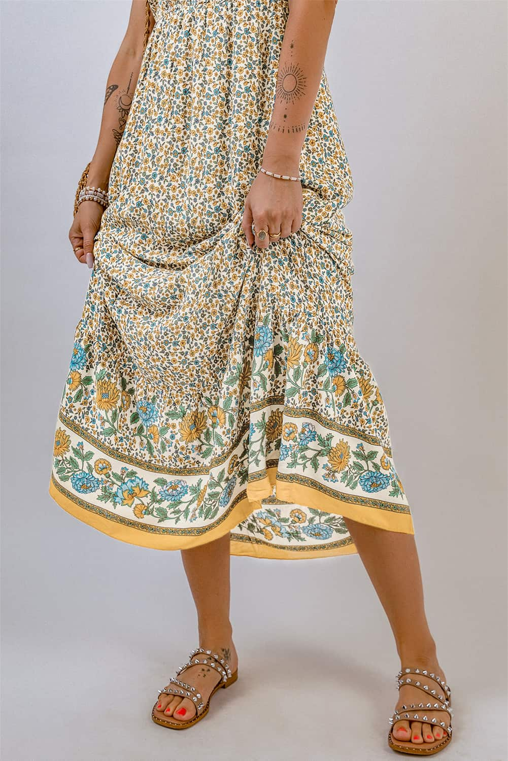 Honeybee Mumford's Casual Bohemian Spaghetti Strap Maxi Dress