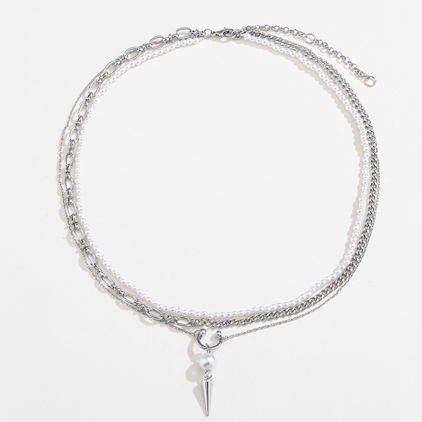 Honeybee Mumford's Rhinestone Pearl Three-Layered Necklace