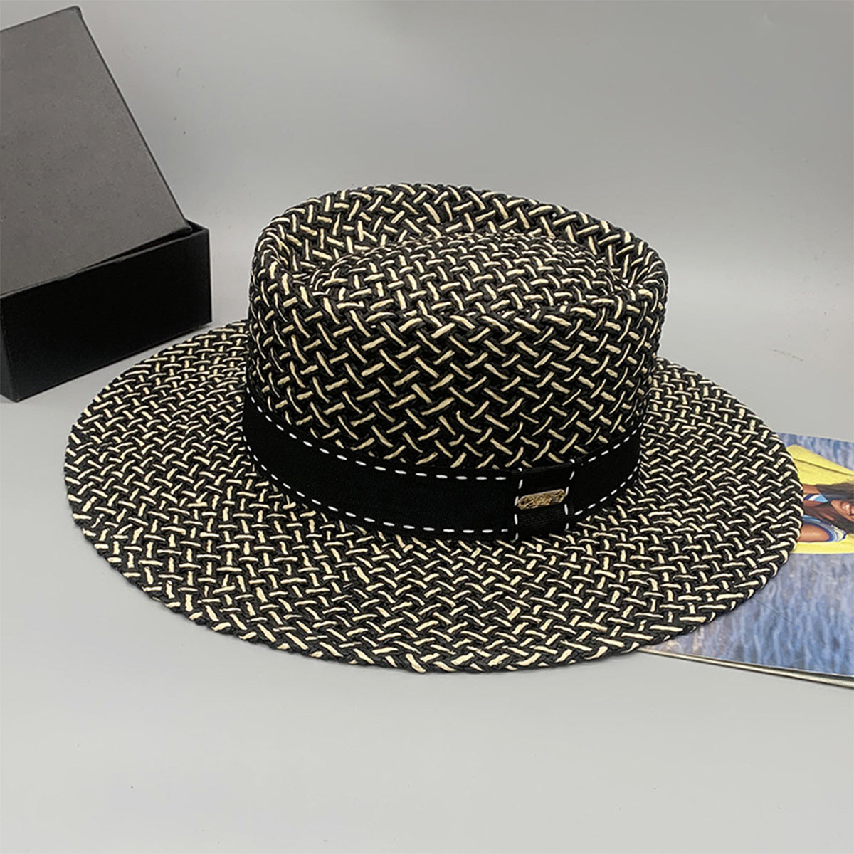 Honeybee Mumford's Black or Carmel Adjustable Paper Braided Hat