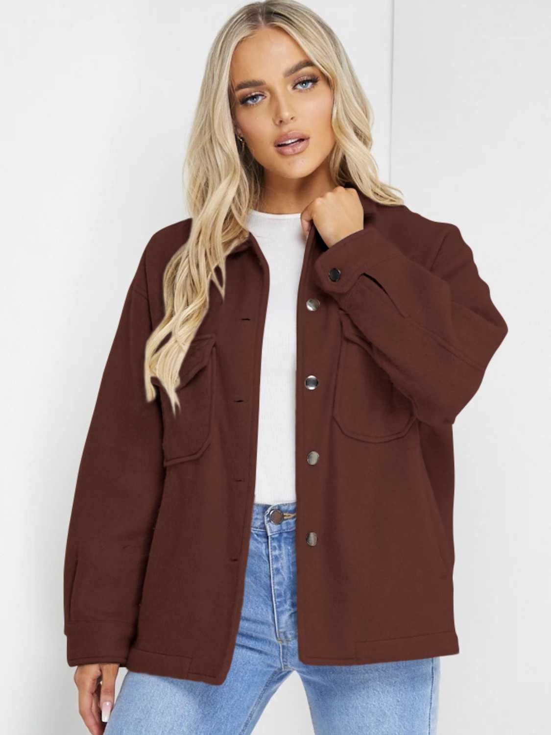 Honeybee Mumford's Chestnut brown Button-Down Denim Jacket