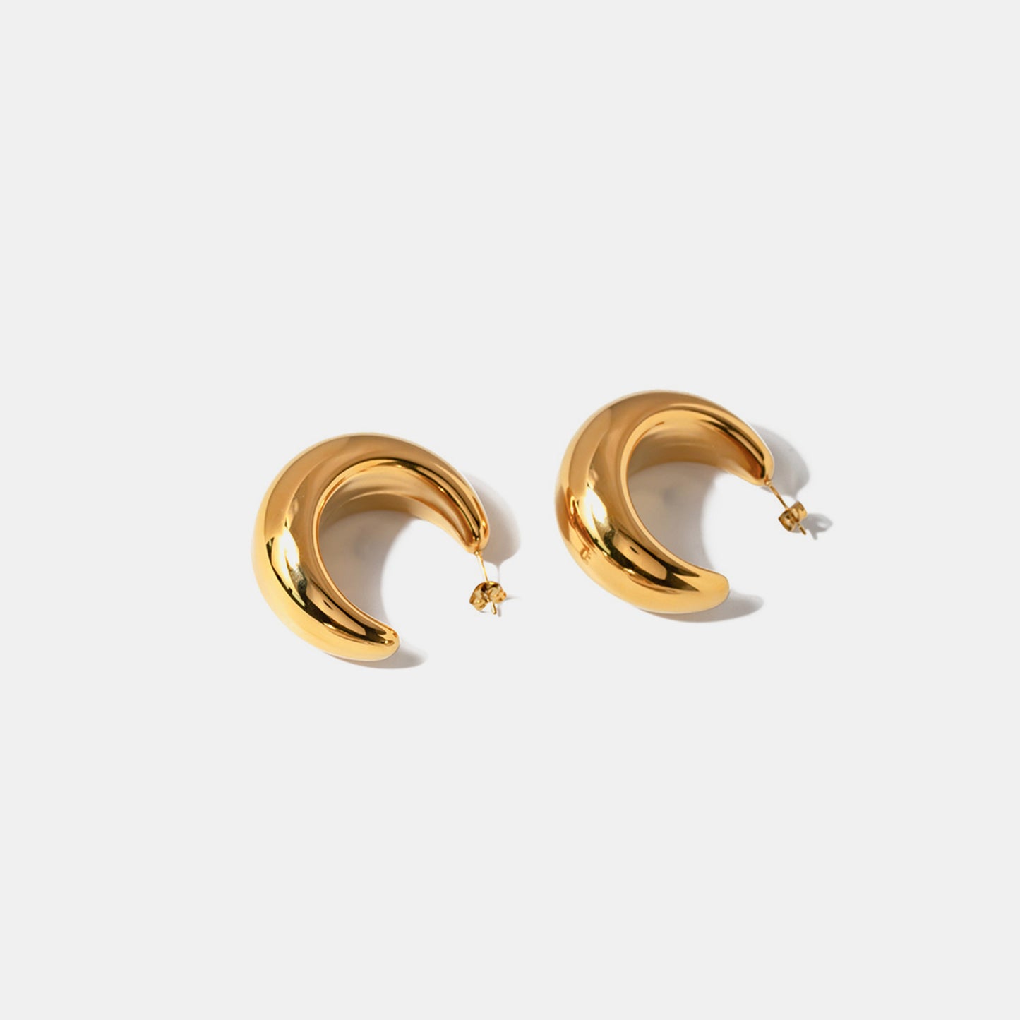 honeybee Mumford's 18K Gold-Plated Moon Crescent Earrings