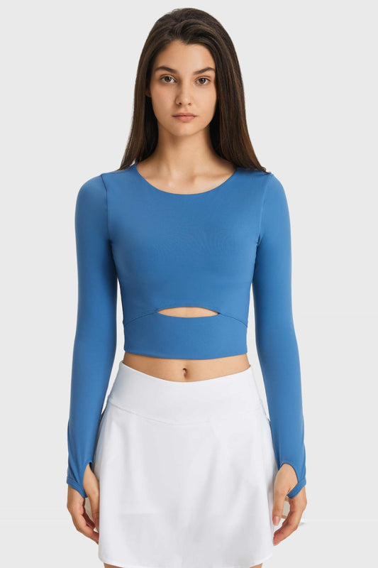 Honeybee Mumford's Cutout Long Sleeve Cropped Sports Top