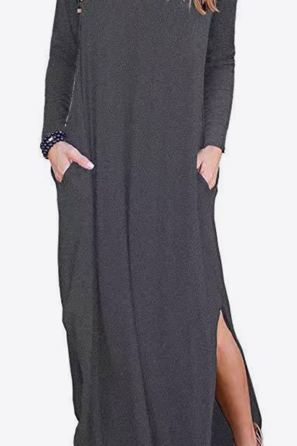 Honeybee Mumford's Split Long Sleeve V-Neck Maxi Dress